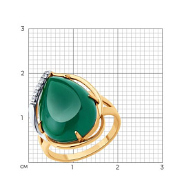 Кольцо SOKOLOV - Серебро 925, Агат, Фианит (арт. 83010262)