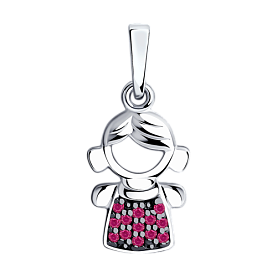 Подвеска SOKOLOV - Серебро 925, Синтетический рубин (арт. 94031849)