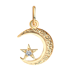 Подвеска SOKOLOV - Золото 585, Фианит (арт. 030052)