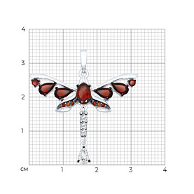 Подвеска SOKOLOV - Серебро 925, Гранат, Фианит (арт. 92030490)