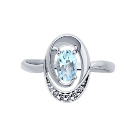 Кольцо Diamant - Серебро 925, Топаз, Фианит (арт. 94-310-02686-2)