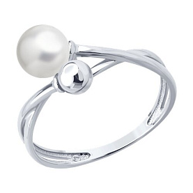 Кольцо Diamant - Серебро 925, Жемчуг имитация (арт. 94-110-00003-1)