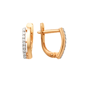 Серьги ЮФ Династия - Золото 585, Фианит (арт. 000522-1102)