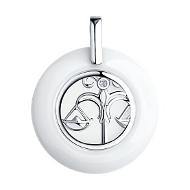 Подвеска Diamant - Серебро 925, Керамика, Фианит (арт. 94-130-00576-1)