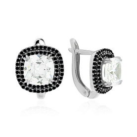 Серьги KRASNOE - Серебро 925, Синтетический ситалл , Фианит (арт. 2348201562л-11)