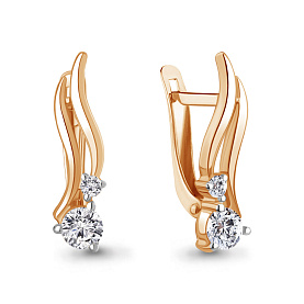 Серьги Аквамарин - Серебро 925, Фианит (арт. 450052А.6)