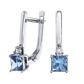 Серьги POKROVSKY - Серебро 925, Синтетический кварц , Фианит (арт. 2101700-05405)