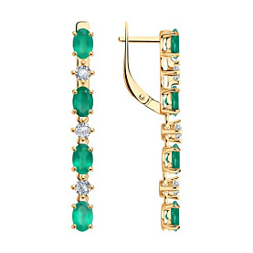 Серьги SOKOLOV - Серебро 925, Агат, Фианит (арт. 92023085)