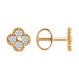 Серьги SOKOLOV - Золото 375, Фианит (арт. 0200629-4)