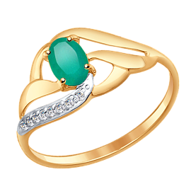 Кольцо SOKOLOV - Золото 375, Агат, Фианит (арт. 37714649)