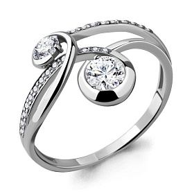 Кольцо Аквамарин - Серебро 925, Фианит (арт. 68353А.5)