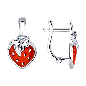 Серьги SOKOLOV - Серебро 925, Фианит, Эмаль (арт. 94023703)