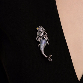 Брошь SOKOLOV - Серебро 925, Фианит (арт. 94040317)