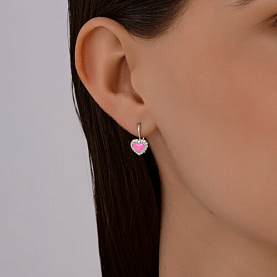 Серьги Diamant - Серебро 925, Фианит, Эмаль (арт. 94-120-02202-1)