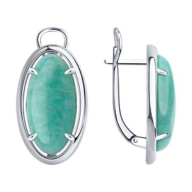 Серьги SOKOLOV - Серебро 925, Амазонит (арт. 83020423)