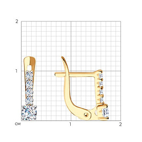 Серьги SOKOLOV - Золото 585, Фианит (арт. 027500)