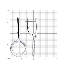 Серьги Diamant - Серебро 925, Фианит (арт. 94-121-00241-1)