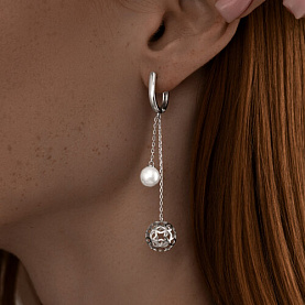 Серьги SOKOLOV - Серебро 925, Жемчуг синтетический (арт. 94025825)