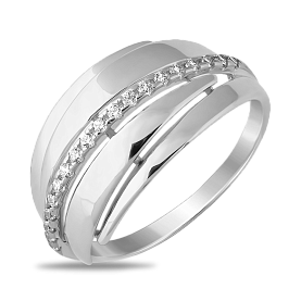 Кольцо ЮЗ "САНИС" - Серебро 925, Фианит (арт. 31-110644)