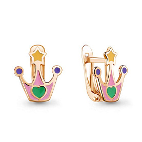 Серьги Аквамарин - Серебро 925, Эмаль (арт. 33139.6)