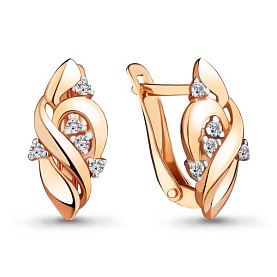 Серьги Аквамарин - Золото 375, Фианит (арт. 46888.8)