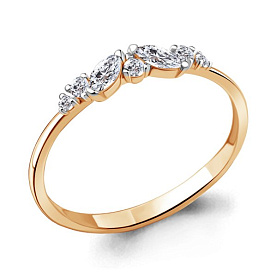 Кольцо Аквамарин - Золото 375, Фианит (арт. 67120.8)