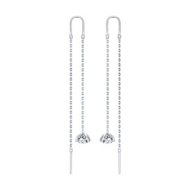 Серьги SOKOLOV - Серебро 925, Фианит (арт. 94025666)