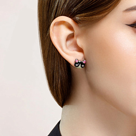 Серьги Diamant - Серебро 925, Фианит, Эмаль (арт. 94-122-00375-1)