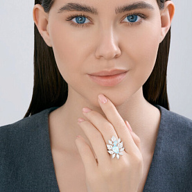 Кольцо Diamant - Серебро 925, Топаз, Фианит (арт. 94-310-00111-1)