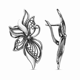 Серьги Красная пресня - Серебро 925 (арт. 33011496)