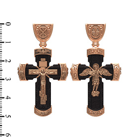 Подвеска Ювелирный дом VIOLET - Золото 585, Эбеновое дерево (арт. 18-КА-КС3125-3-101)