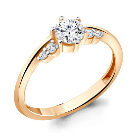 Кольцо Аквамарин - Серебро 925, Фианит (арт. 68908А.6)