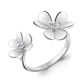 Кольцо Аквамарин - Серебро 925, Фианит (арт. 64008А.5)