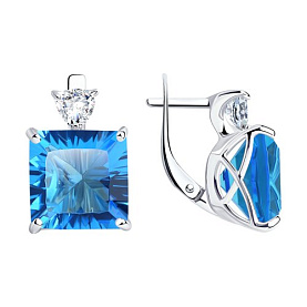 Серьги Diamant - Серебро 925, Алпанит, Фианит (арт. 94-120-01029-1)