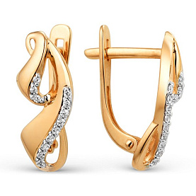 Серьги ЮФ Династия - Золото 585, Фианит (арт. 001962-1102)