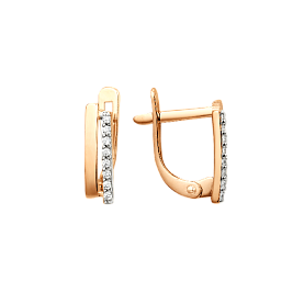 Серьги ЮФ Династия - Золото 585, Фианит (арт. 000762-1102)