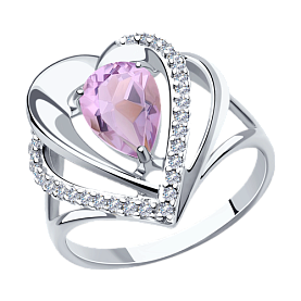 Кольцо Diamant - Серебро 925, Аметист, Фианит (арт. 94-310-00545-3)