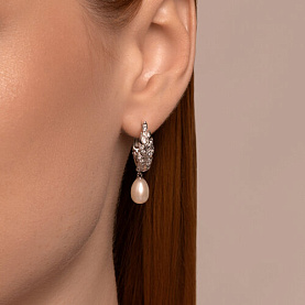 Серьги SOKOLOV - Серебро 925, Жемчуг культивированный, Фианит (арт. 92022966)