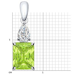 Подвеска SOKOLOV - Серебро 925, Синтетический ситалл , Фианит (арт. 92030421)