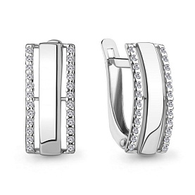 Серьги Аквамарин - Серебро 925, Фианит (арт. 49867А.5)