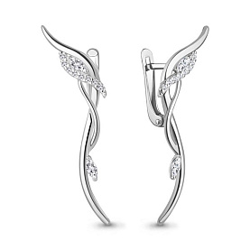 Серьги Аквамарин - Серебро 925, Фианит (арт. 400151А.5)