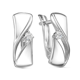 Серьги Красная пресня - Серебро 925, Фианит (арт. 33810850Д)