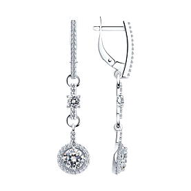 Серьги SOKOLOV - Серебро 925, Фианит (арт. 94023064)