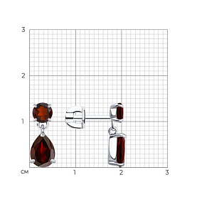 Серьги SOKOLOV - Серебро 925, Гранат (арт. 92022557)