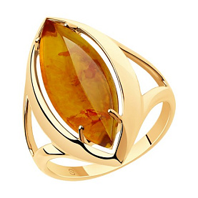 Кольцо SOKOLOV - Серебро 925, Янтарь (арт. 83010059)