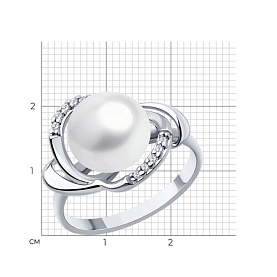 Кольцо SOKOLOV - Серебро 925, Жемчуг культивированный, Фианит (арт. 92014416)