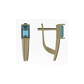 Серьги ЮФ Династия - Золото 585, Синтетический топаз Лонд (арт. 019702-1330)