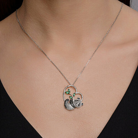 Колье SOKOLOV - Серебро 925, Фианит, Эмаль (арт. 94071093)