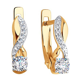 Серьги SOKOLOV - Золото 585, Фианит (арт. 028217)