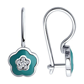 Серьги Diamant - Серебро 925, Эмаль (арт. 94-120-02148-1)